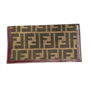 Fendi Brown and Black Logo Long Wallet